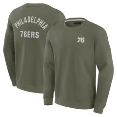 Fanatics Philadelphia 76ers Unisex Elements Super Soft Fleece Pullover Sweatshirt Olive