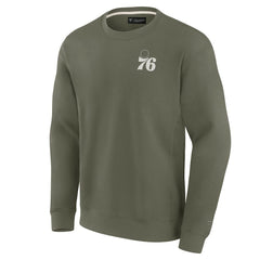 Fanatics Philadelphia 76ers Unisex Elements Super Soft Fleece Pullover Sweatshirt Olive
