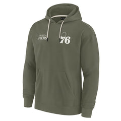 Fanatics Philadelphia 76ers Unisex Elements Super Soft Fleece Pullover Hoodie Olive