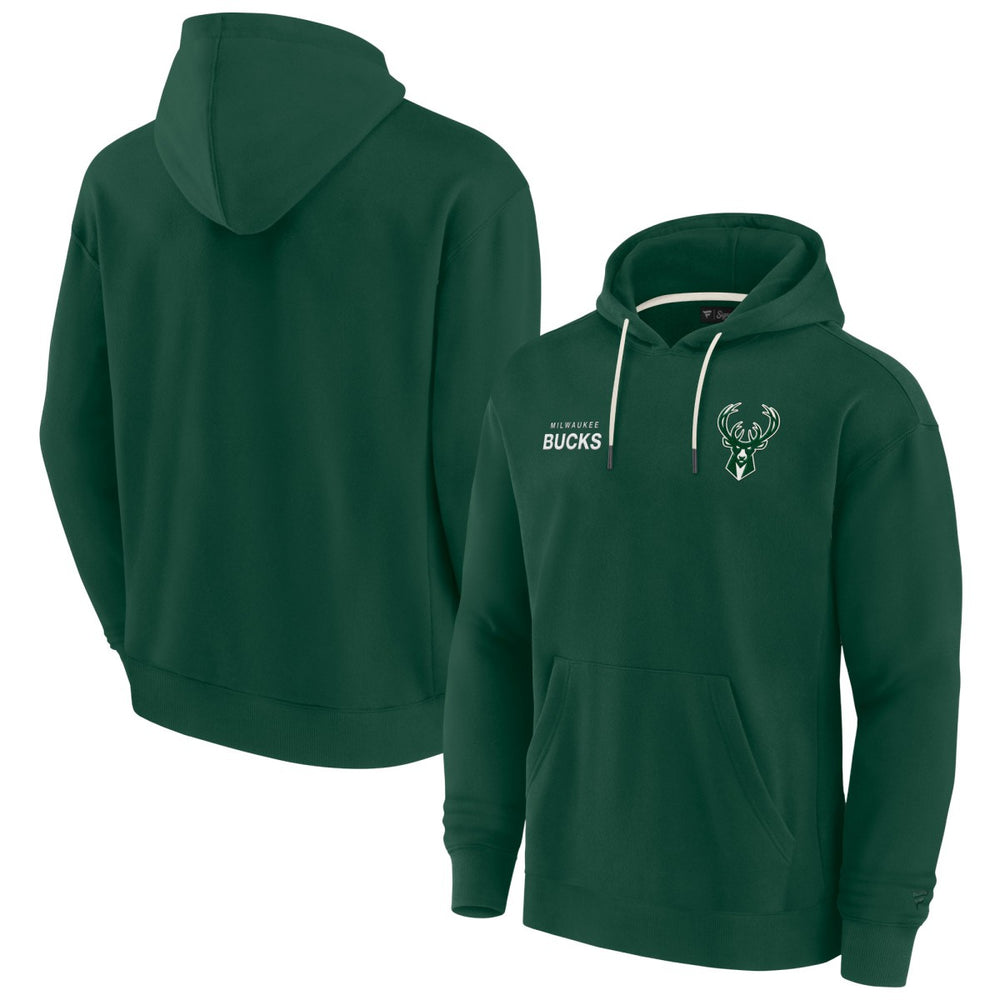 Fanatics Milwaukee Bucks Unisex Elements Super Soft Fleece Pullover Hoodie Hunter Green