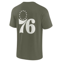 Fanatics Philadelphia 76ers Unisex Elements Super Soft Short Sleeve T-Shirt Olive