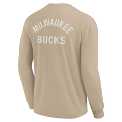 Fanatics Milwaukee Bucks Unisex Elements Super Soft Long Sleeve T-Shirt Khaki