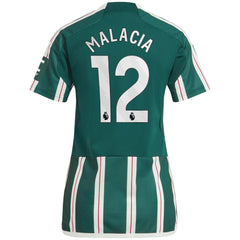 Adidas - Tyrell Malacia Manchester United Women's 2023/24 Away Replica Player Jersey - Green