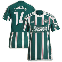 Adidas - Christian Eriksen Manchester United Women's 2023/24 Away Replica Player Jersey - Green