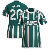 Adidas - Diogo Dalot Manchester United Women's 2023/24 Away Replica Player Jersey - Green