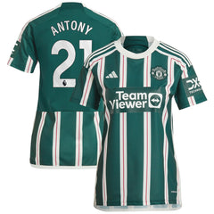 Adidas - Antony Manchester United Women's 2023/24 Away Replica Player Jersey - Green