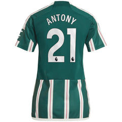 Adidas - Antony Manchester United Women's 2023/24 Away Replica Player Jersey - Green