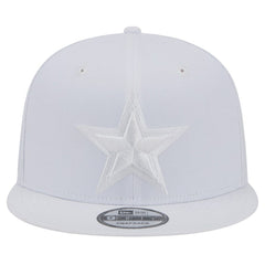 Dallas Cowboys New Era Main White on White 9FIFTY Snapback Hat - NFL