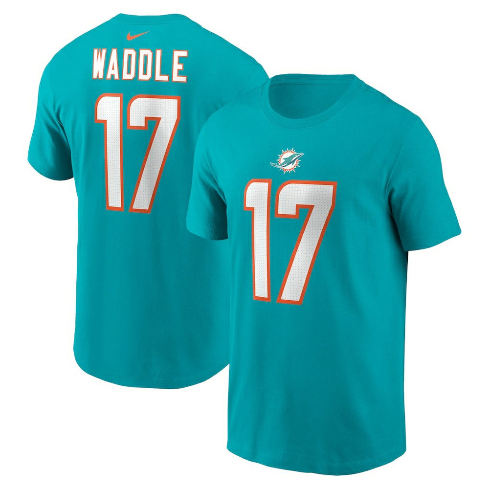 Jaylen Waddle Miami Dolphins Player Name & Number T-Shirt - Aqua - Nike