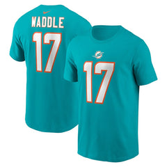 Jaylen Waddle Miami Dolphins Player Name & Number T-Shirt - Aqua - Nike