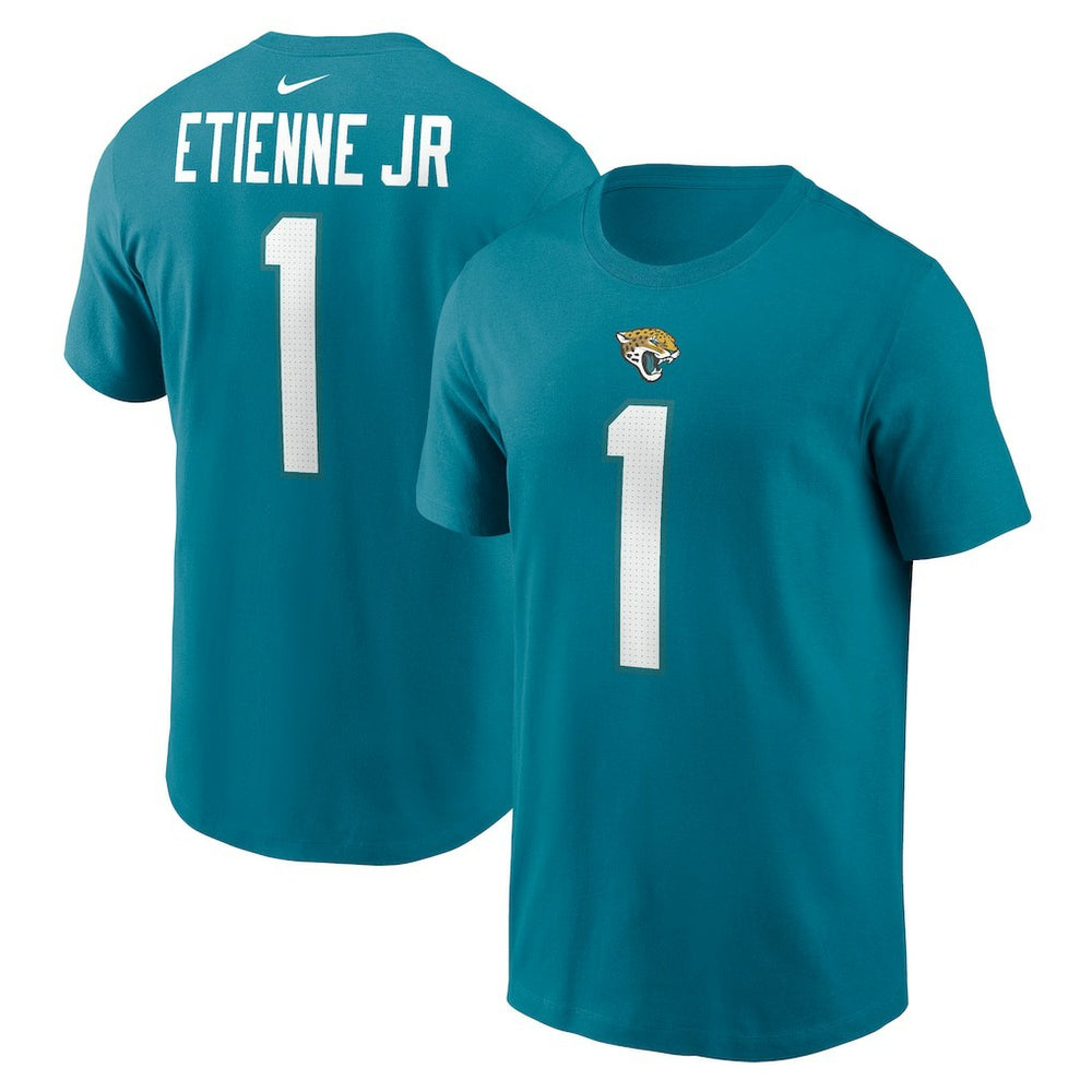 Travis Etienne Jacksonville Jaguars Player Name & Number T-Shirt - Teal - Nike