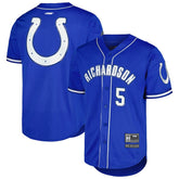Anthony Richardson Indianapolis Colts Pro Standard Mesh Baseball Button-Up T-Shirt - Royal - NFL