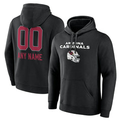 Arizona Cardinals Personalized Name & Number Team Wordmark Pullover Hoodie - Black - NFL
