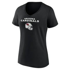 Arizona Cardinals Women's Personalized Name & Number Team Wordmark V-Neck T-Shirt - Black - NFL