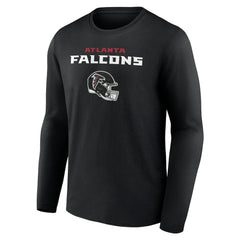 Atlanta Falcons Personalized Name & Number Team Wordmark Long Sleeve T-Shirt - Black - NFL