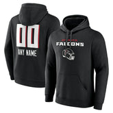 Atlanta Falcons Personalized Name & Number Team Wordmark Pullover Hoodie - Black - NFL