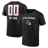 Atlanta Falcons Personalized Name & Number Team Wordmark T-Shirt - Black - NFL