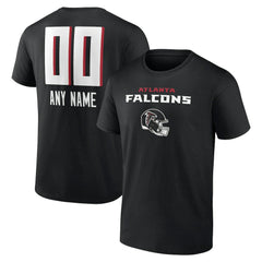 Atlanta Falcons Personalized Name & Number Team Wordmark T-Shirt - Black - NFL