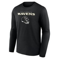 Baltimore Ravens Personalized Name & Number Team Wordmark Long Sleeve T-Shirt - Black - NFL