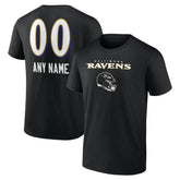 Baltimore Ravens Personalized Name & Number Team Wordmark T-Shirt - Black - NFL