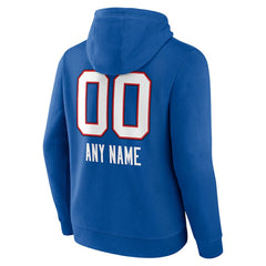 Buffalo Bills Personalized Name & Number Team Wordmark Pullover Hoodie - Royal - NFL
