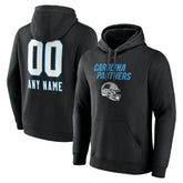 Carolina Panthers Personalized Name & Number Team Wordmark Pullover Hoodie - Black - NFL