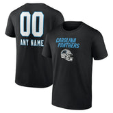 Carolina Panthers Personalized Name & Number Team Wordmark T-Shirt - Black - NFL