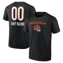 Cincinnati Bengals Personalized Name & Number Team Wordmark T-Shirt - Black - NFL