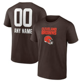 Cleveland Browns Personalized Name & Number Team Wordmark T-Shirt - Brown - NFL