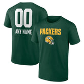 Green Bay Packers Personalized Name & Number Team Wordmark T-Shirt - Green - NFL