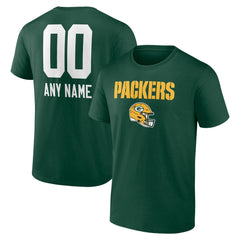 Green Bay Packers Personalized Name & Number Team Wordmark T-Shirt - Green - NFL