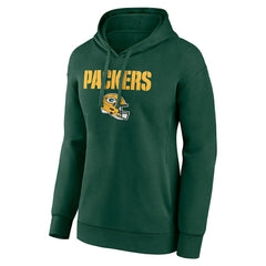 Green Bay Packers Women's Personalized Name & Number Team Wordmark Pullover Hoodie - Green - NFL