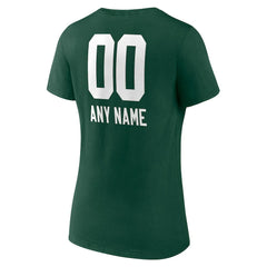 Green Bay Packers Women's Personalized Name & Number Team Wordmark V-Neck T-Shirt - Green - NFL