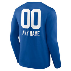 Indianapolis Colts Personalized Name & Number Team Wordmark Long Sleeve T-Shirt - Royal - NFL