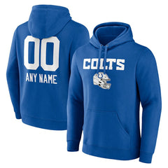 Indianapolis Colts Personalized Name & Number Team Wordmark Pullover Hoodie - Royal - NFL