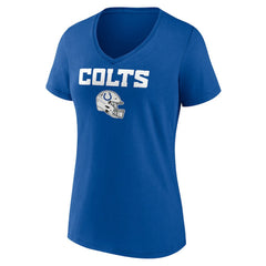 Indianapolis Colts Women's Personalized Name & Number Team Wordmark V-Neck T-Shirt - Royal - NFL