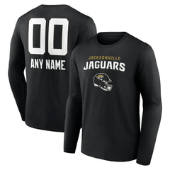 Jacksonville Jaguars Personalized Name & Number Team Wordmark Long Sleeve T-Shirt - Black - NFL