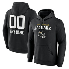 Jacksonville Jaguars Personalized Name & Number Team Wordmark Pullover Hoodie - Black - NFL