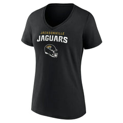 Jacksonville Jaguars Women's Personalized Name & Number Team Wordmark V-Neck T-Shirt - Black - NFL