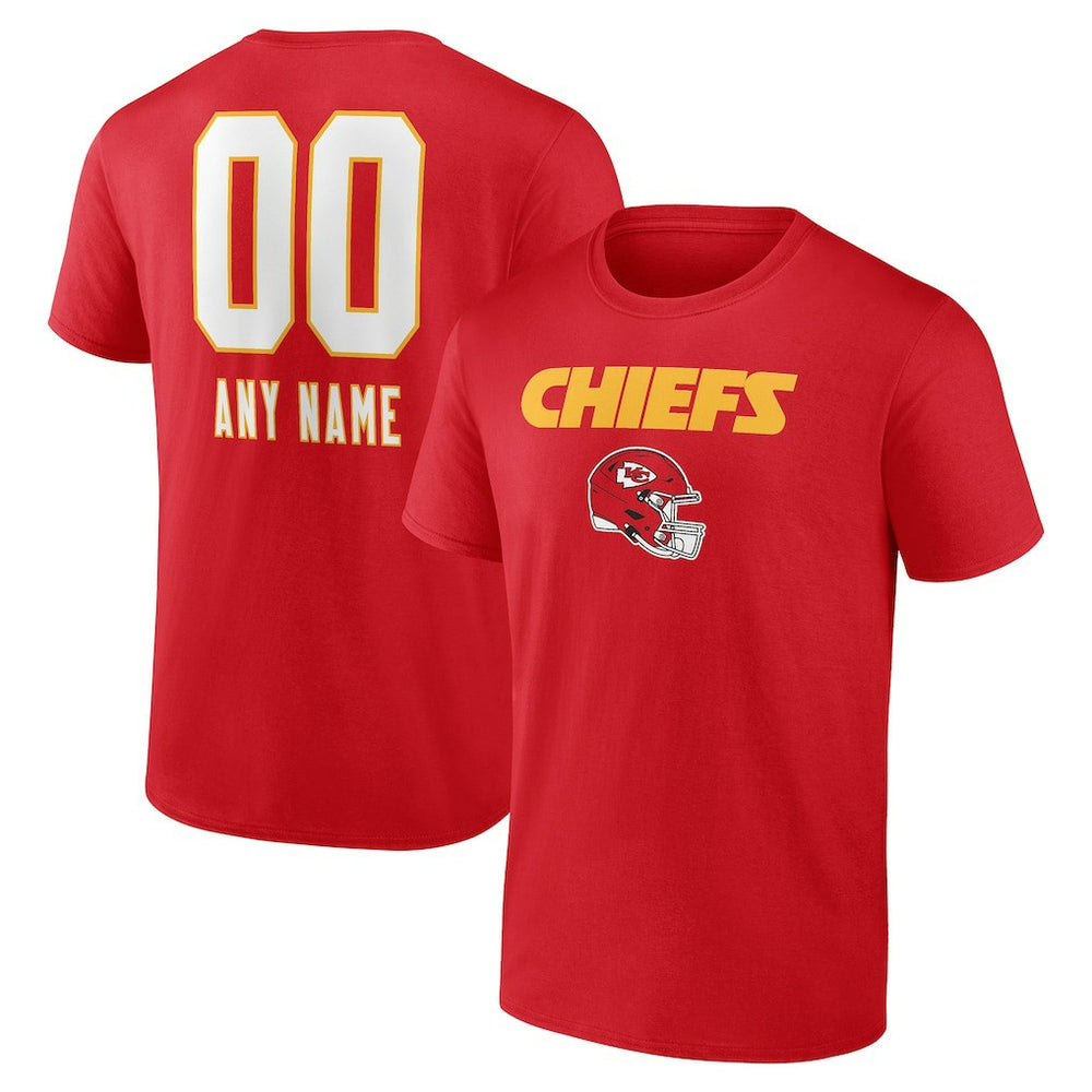Kansas City Chiefs Personalized Name & Number Team Wordmark T-Shirt - Red - NFL