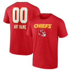 Kansas City Chiefs Personalized Name & Number Team Wordmark T-Shirt - Red - NFL