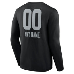 Las Vegas Raiders Personalized Name & Number Team Wordmark Long Sleeve T-Shirt - Black - NFL