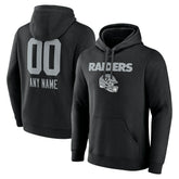 Las Vegas Raiders Personalized Name & Number Team Wordmark Pullover Hoodie - Black - NFL