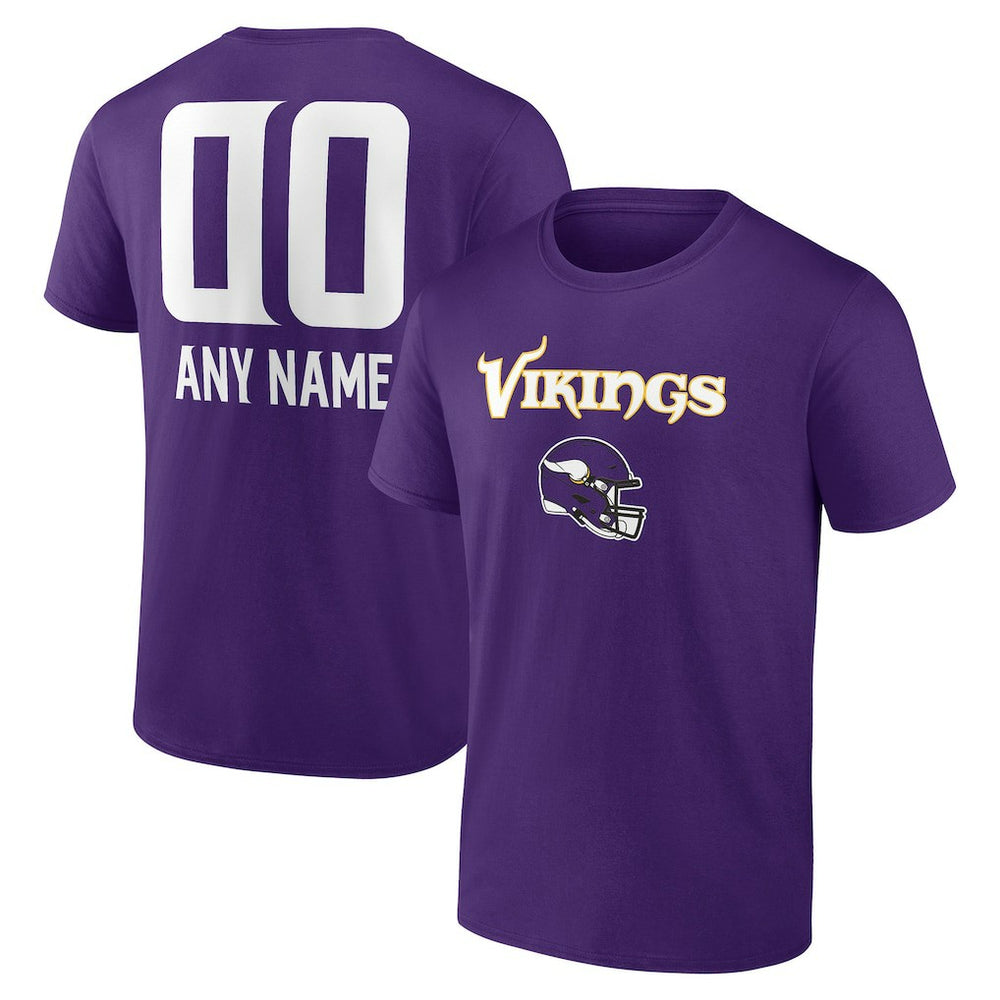 Minnesota Vikings Personalized Name & Number Team Wordmark T-Shirt - Purple - NFL