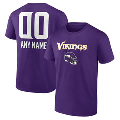 Minnesota Vikings Personalized Name & Number Team Wordmark T-Shirt - Purple - NFL