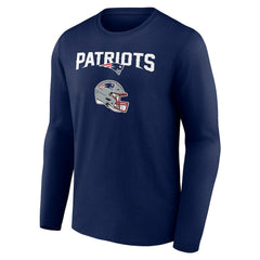 New England Patriots Personalized Name & Number Team Wordmark Long Sleeve T-Shirt - Navy - NFL