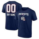 New England Patriots Personalized Name & Number Team Wordmark T-Shirt - Navy - NFL