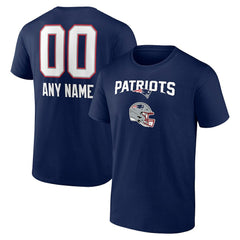 New England Patriots Personalized Name & Number Team Wordmark T-Shirt - Navy - NFL