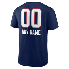 New England Patriots Personalized Name & Number Team Wordmark T-Shirt - Navy - NFL