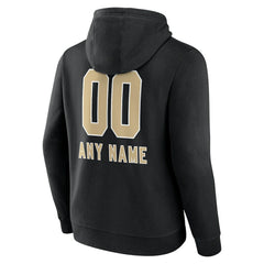 New Orleans Saints Personalized Name & Number Team Wordmark Pullover Hoodie - Black - NFL